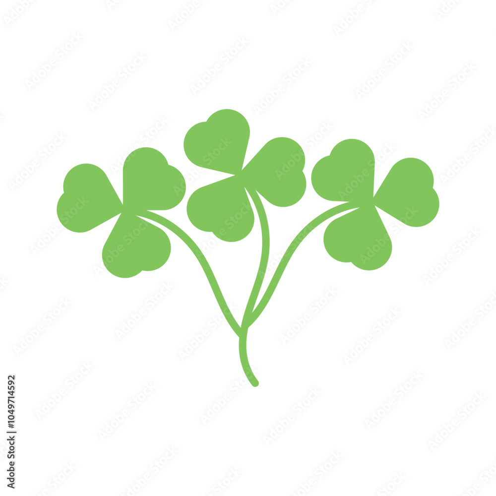 Obraz premium 3 leaves shamrock. Clover set. Elegance minimal green leaf vector art