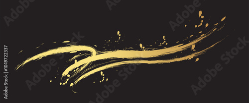 躍動ある筆・水彩ブラシイラスト_06_金