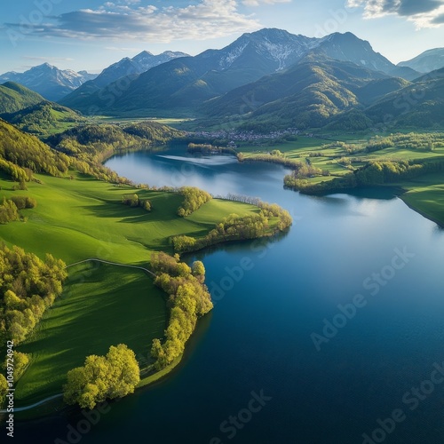 Lake vista in spring photo