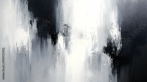 Abstract Painting Black and White Oil Painting