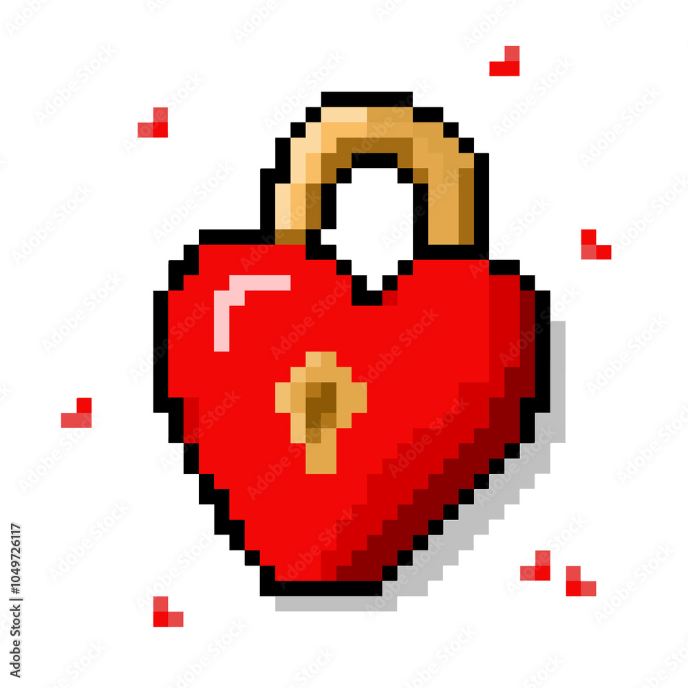 Obraz premium padlock key heart shaped