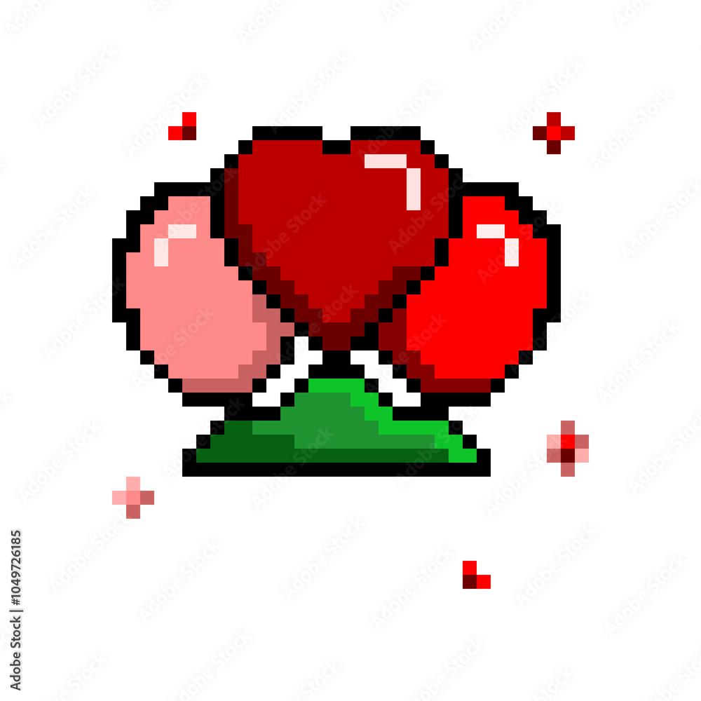 Fototapeta premium pixel heart symbol
