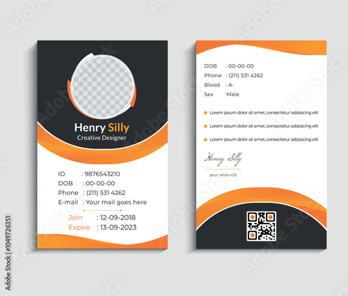 Business id card template with minimalist elements