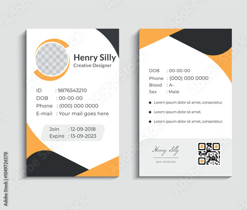 Business id card template with minimalist elements