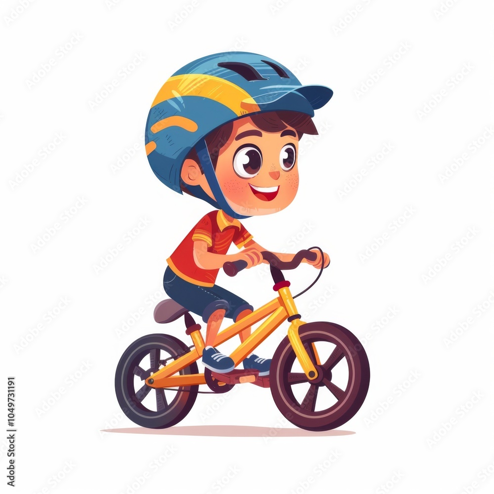 a boy is riding a yellow bicycle a boy is riding a yellow bicycle