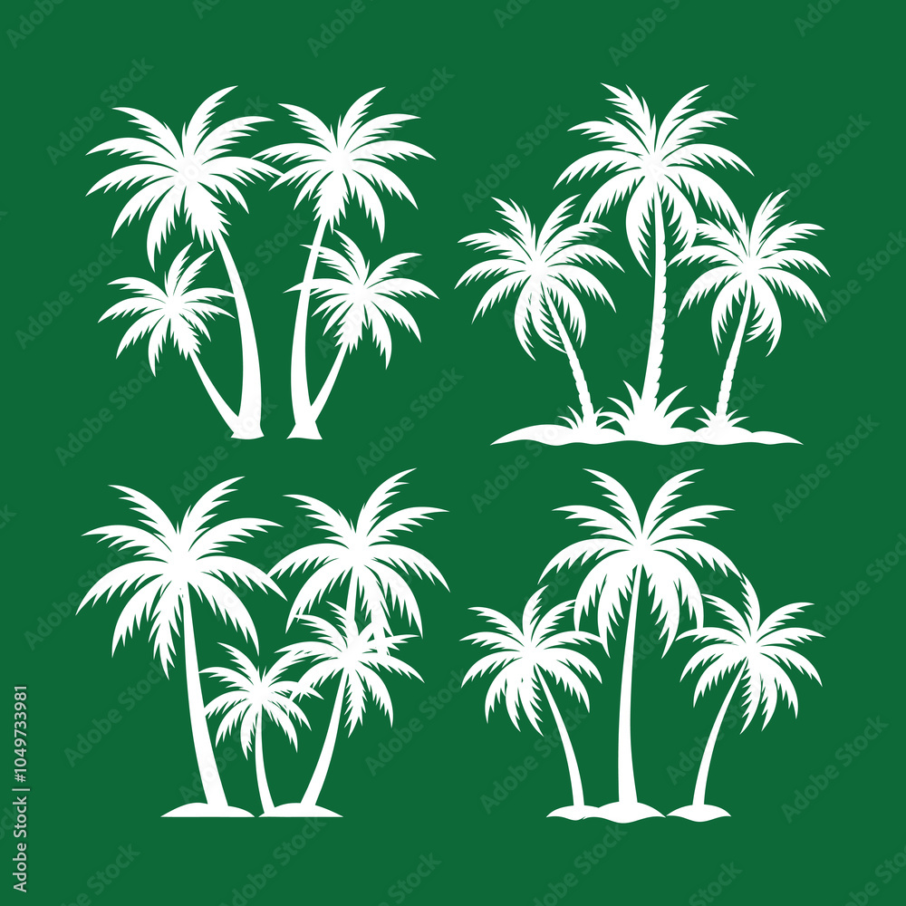 Tropical Elegance: Stunning Palm Tree Silhouette Vector