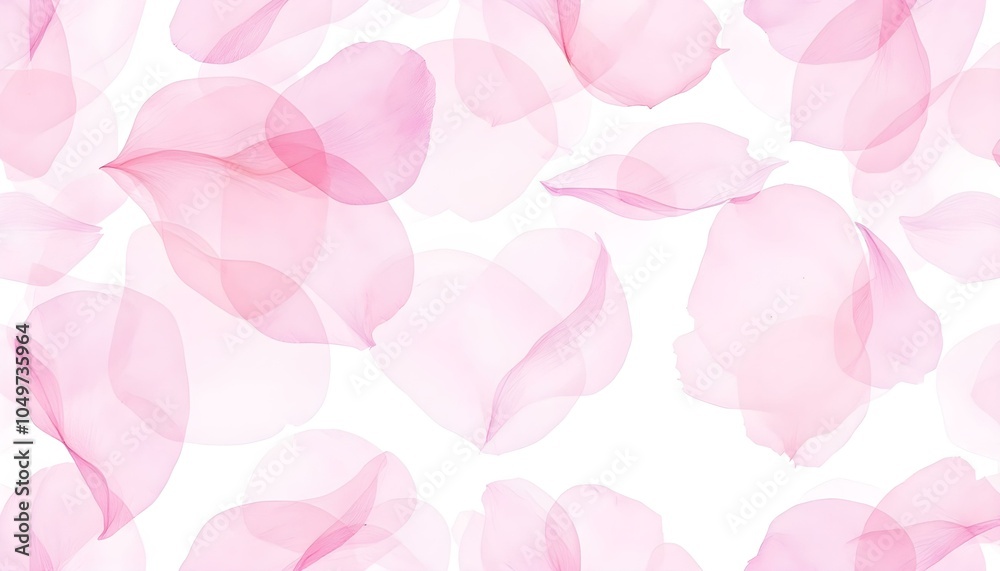 Watercolor pink petals seamless pattern spread on a white background. Rose pink petals watercolor illustration isolated on white background for wedding stationery design Watercolor pink petals seamless pattern spread on a white background. Rose pink petals watercolor illustration isolated on white background for wedding stationery design