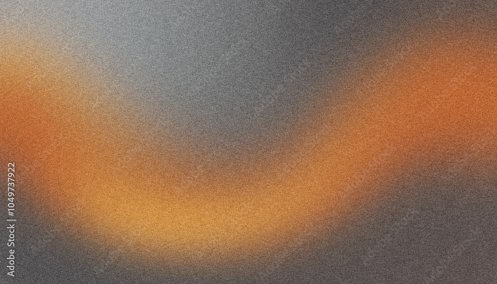 Abstract textured design with subtle color transition created by warm orange glow on grainy grey background