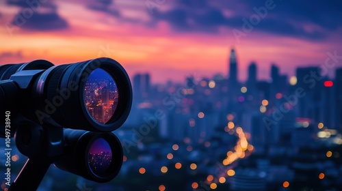 Cityscape through Binoculars