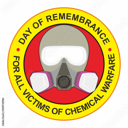 Rounded shape of day of remembrance for all victims of chemical warfare design.