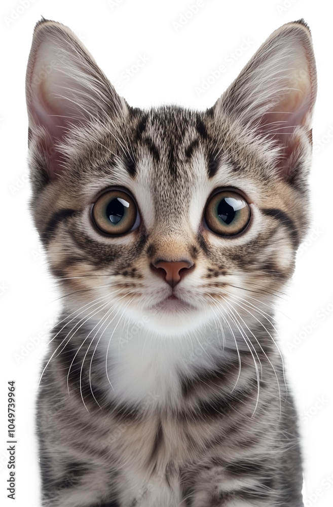 Obraz premium Funny shocking picture of a Ginger cat , isolated ,transparent background, for fun and share