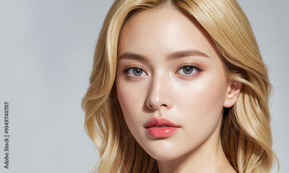 Fototapeta premium beautiful woman face, cosmetics ads