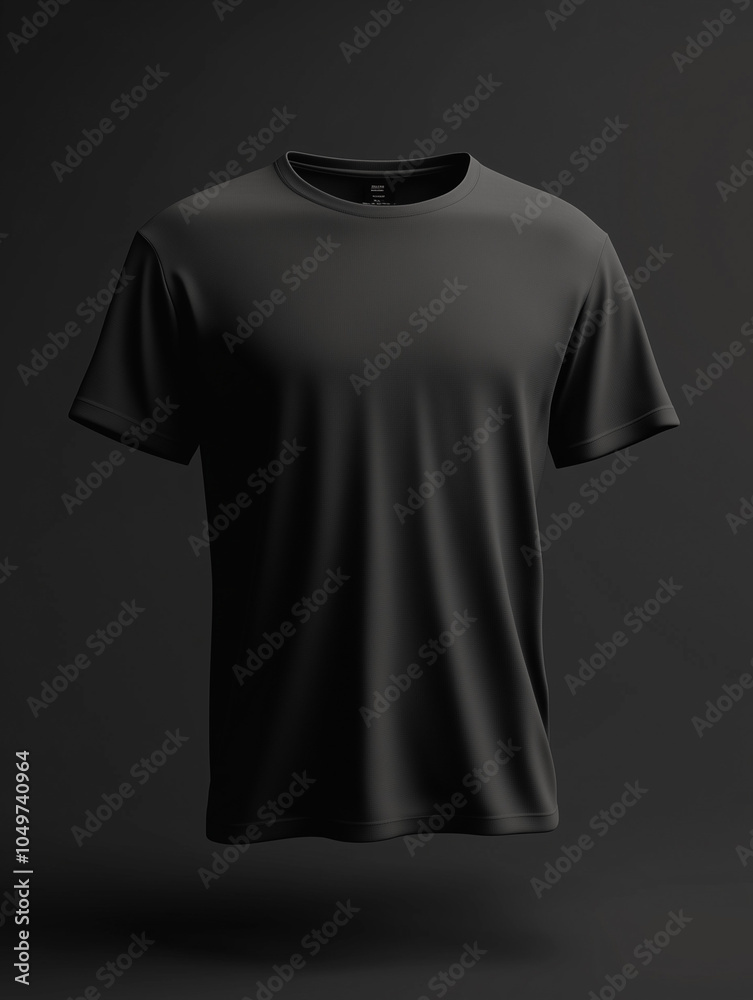 Floating 3D mockup of a dark grey t-shirt Floating 3D mockup of a dark grey t-shirt