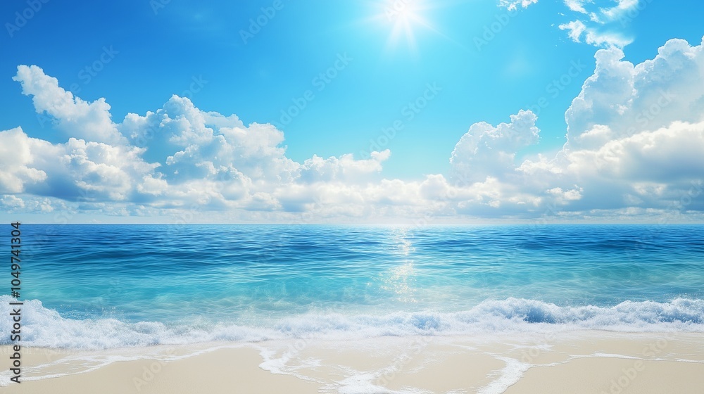 Obraz premium A breathtaking HD panorama featuring a summer sea with clear, sunlit water.