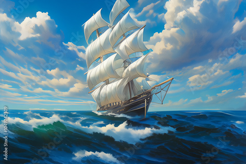 sailing ship in the sea