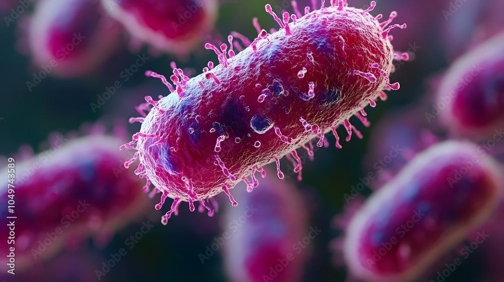 Colorful Image of Bacteria Under Microscope Colorful Image of Bacteria Under Microscope