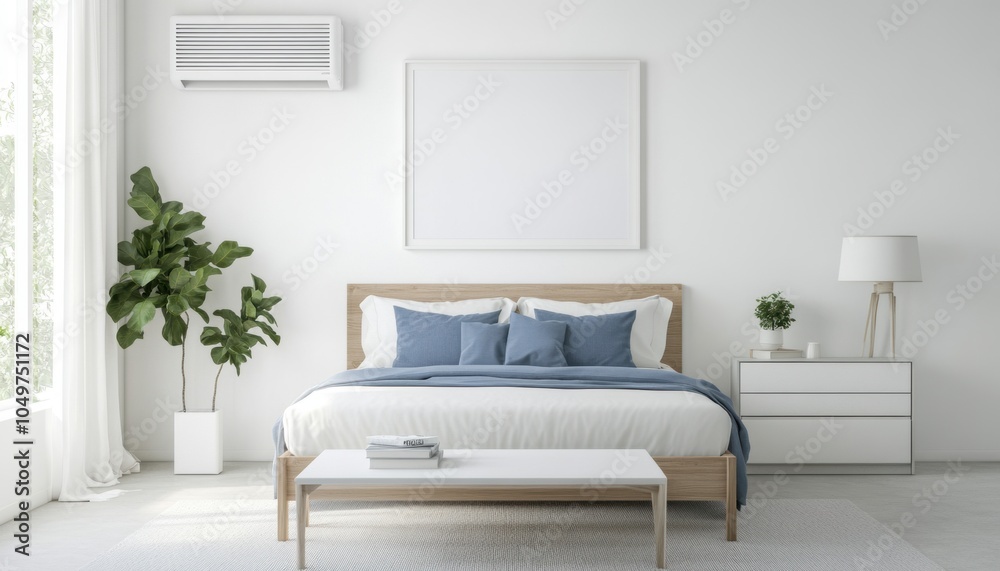 Fototapeta premium Minimalist Bedroom Interior.