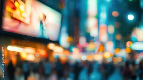 Wallpaper Mural Blurry City Lights at Night Torontodigital.ca