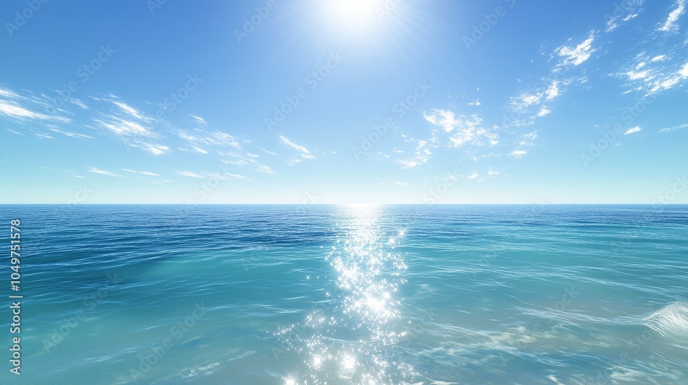 Obraz premium A breathtaking HD panorama featuring a summer sea with clear, sunlit water.