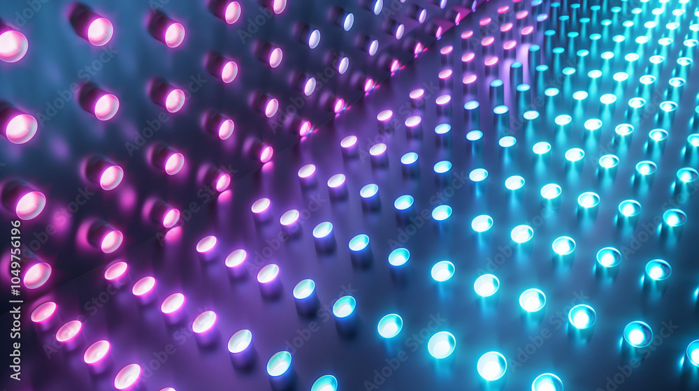 Neon blue and pink LED lights in futuristic grid pattern, Vaporwave lights Neon blue and pink LED lights in futuristic grid pattern, Vaporwave lights