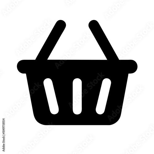 Icon of a shopping basket, representing retail and shopping