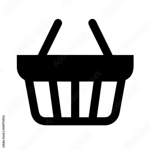 Icon of a shopping basket, representing retail and shopping