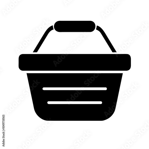 Icon of a shopping basket, representing retail and shopping