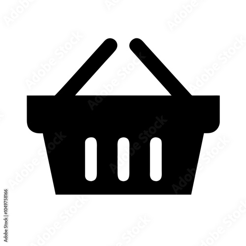 Icon of a shopping basket, representing retail and shopping