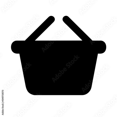 Icon of a shopping basket, representing retail and shopping