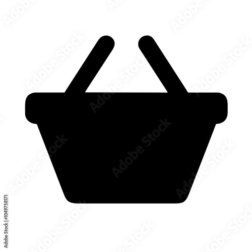 Icon of a shopping basket, representing retail and shopping