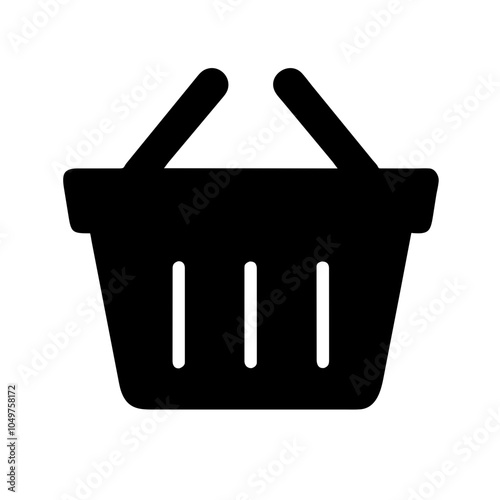 Icon of a shopping basket, representing retail and shopping