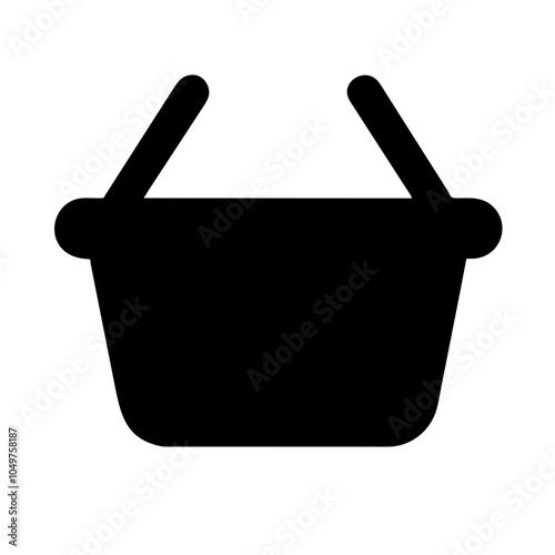 Icon of a shopping basket, representing retail and shopping
