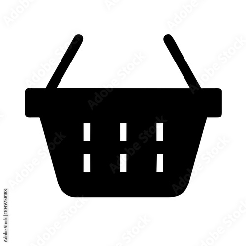 Icon of a shopping basket, representing retail and shopping