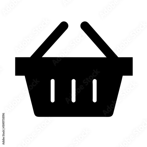 Icon of a shopping basket, representing retail and shopping