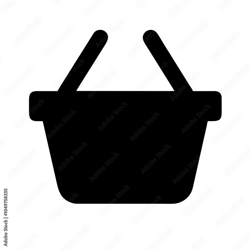 Icon of a shopping basket, representing retail and shopping Icon of a shopping basket, representing retail and shopping