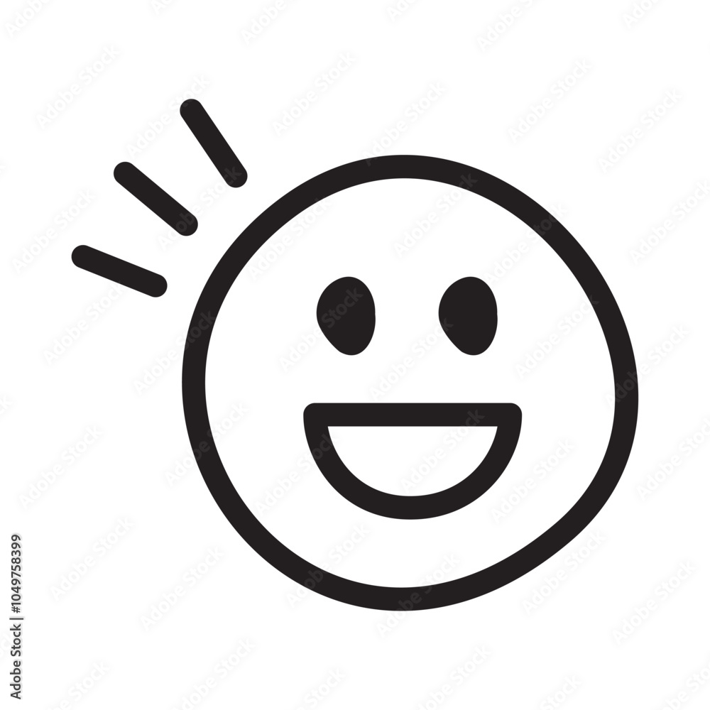 Fototapeta premium Handwritten cute smiling emoticon/emoticon icon illustration