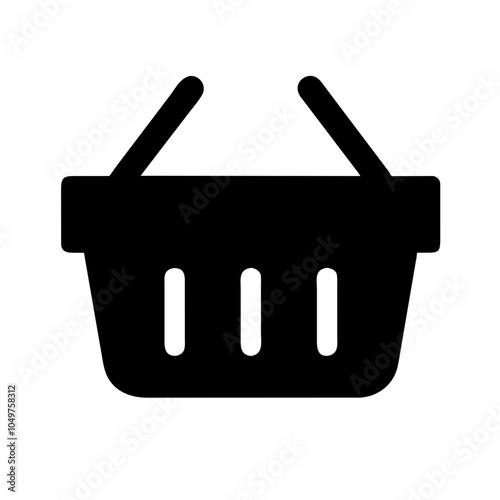 Icon of a shopping basket, representing retail and shopping
