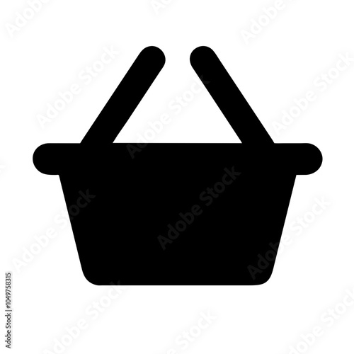 Icon of a shopping basket, representing retail and shopping