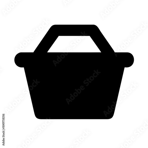 Icon of a shopping basket, representing retail and shopping