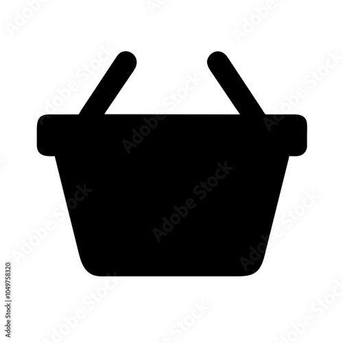 Icon of a shopping basket, representing retail and shopping