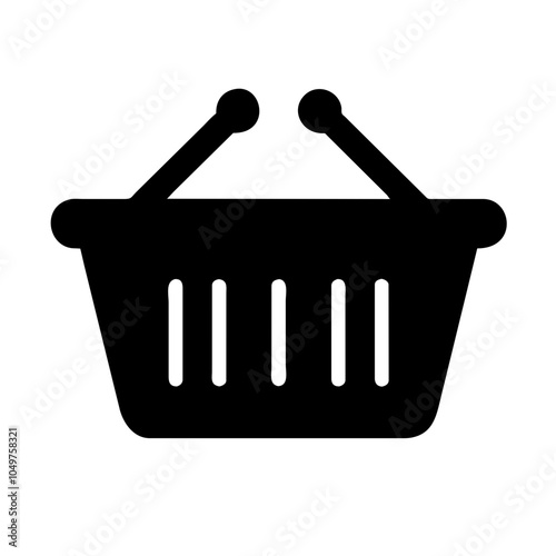 Icon of a shopping basket, representing retail and shopping