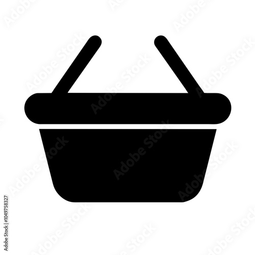 Icon of a shopping basket, representing retail and shopping