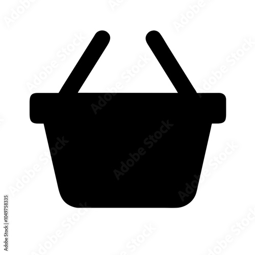 Icon of a shopping basket, representing retail and shopping