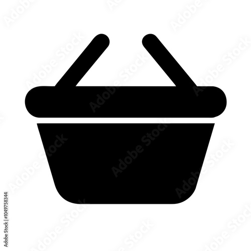 Icon of a shopping basket, representing retail and shopping