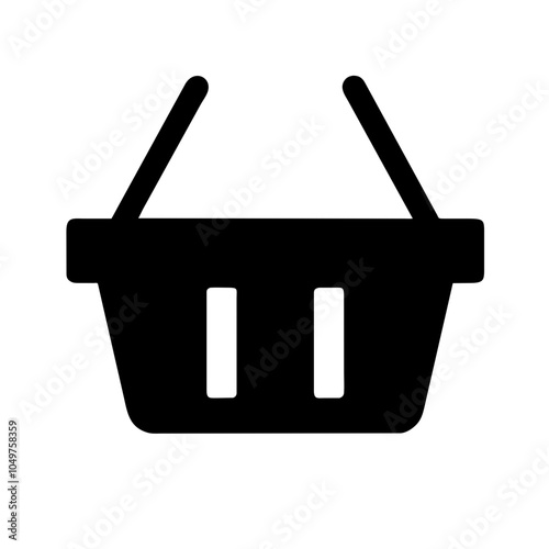 Icon of a shopping basket, representing retail and shopping