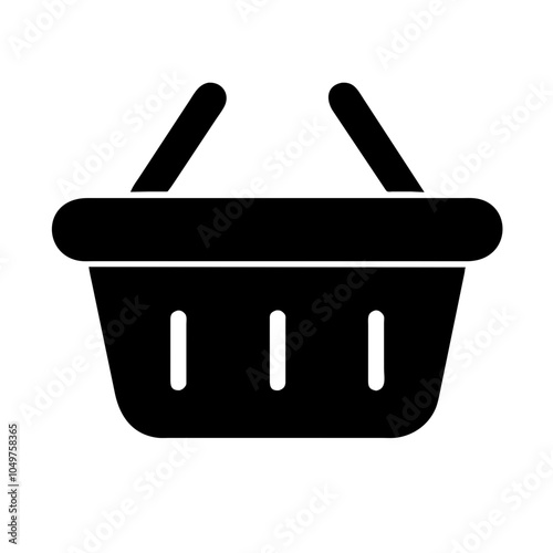 Icon of a shopping basket, representing retail and shopping