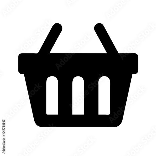 Icon of a shopping basket, representing retail and shopping