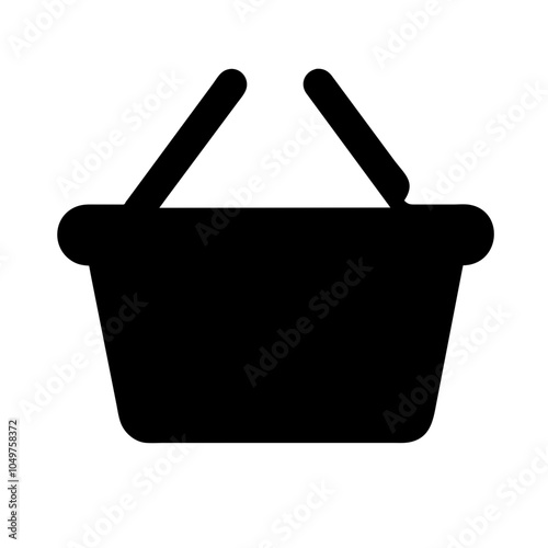 Icon of a shopping basket, representing retail and shopping