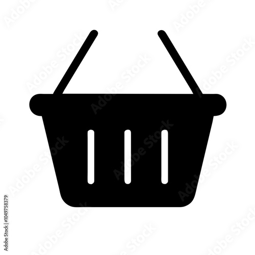 Icon of a shopping basket, representing retail and shopping