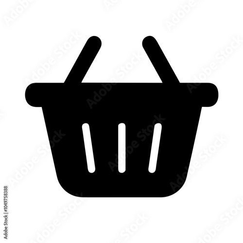 Icon of a shopping basket, representing retail and shopping